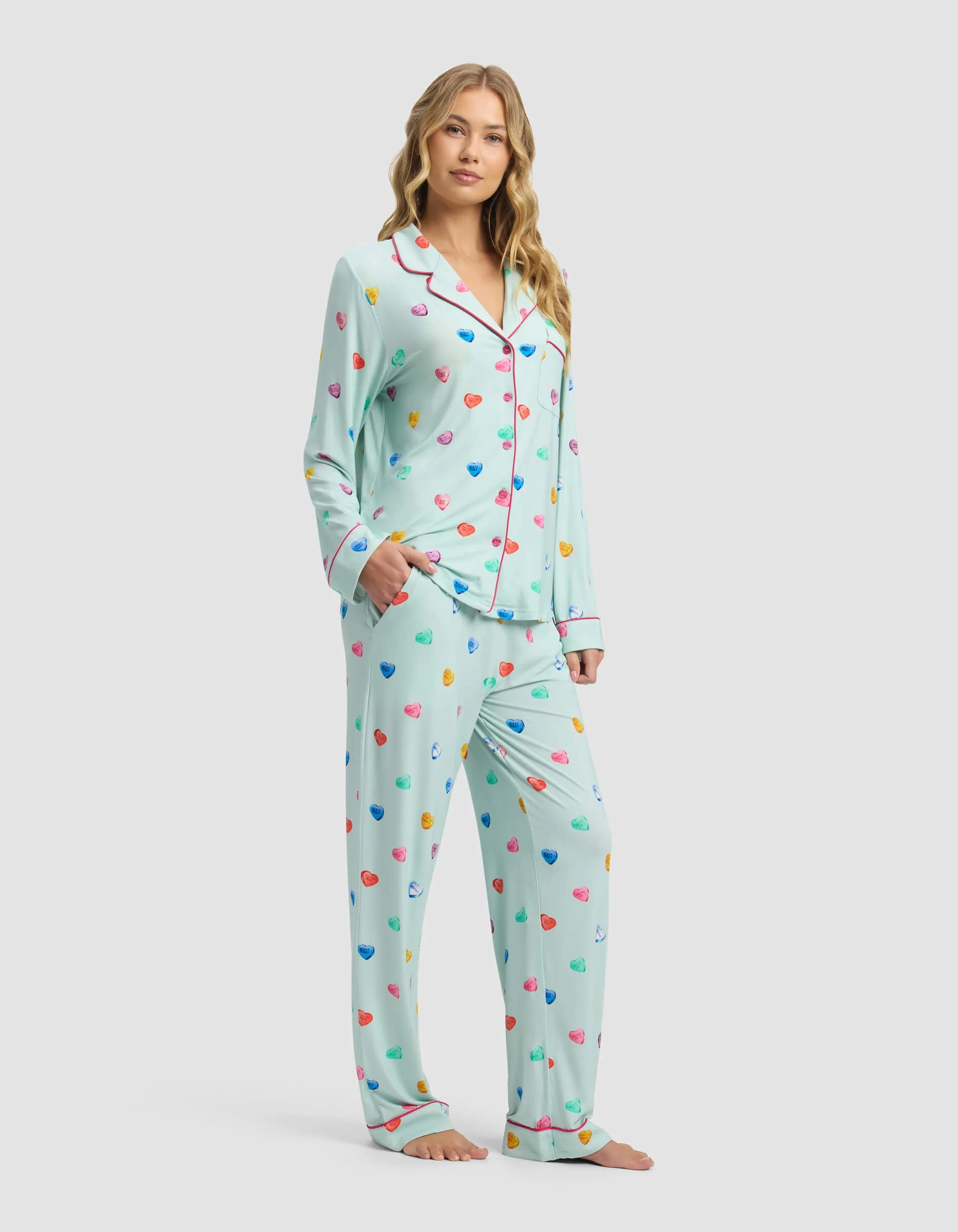 Women's Bamboo Stretch-Knit Long Sleeve Pajama Set - Image 96